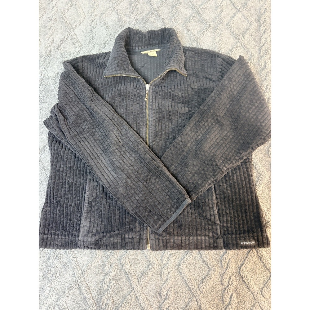 Woolrich Jacket Women's L Black Wide Wale Corduroy Full Zip Outdoorcore Gorpcore
